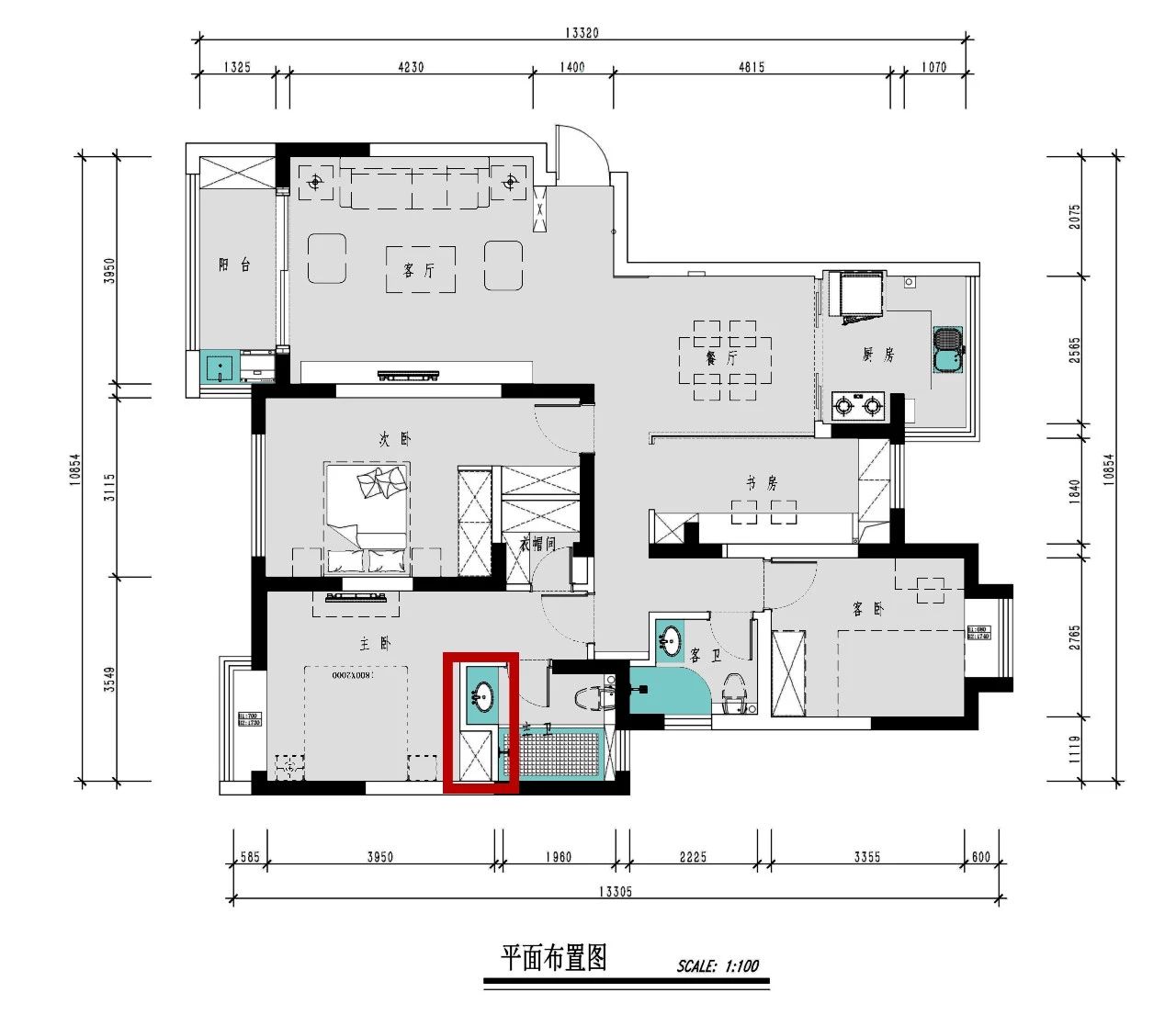 南京聚寶山莊137平米現(xiàn)代風格裝修  年輕人的婚房可以這樣裝修13平面布置圖