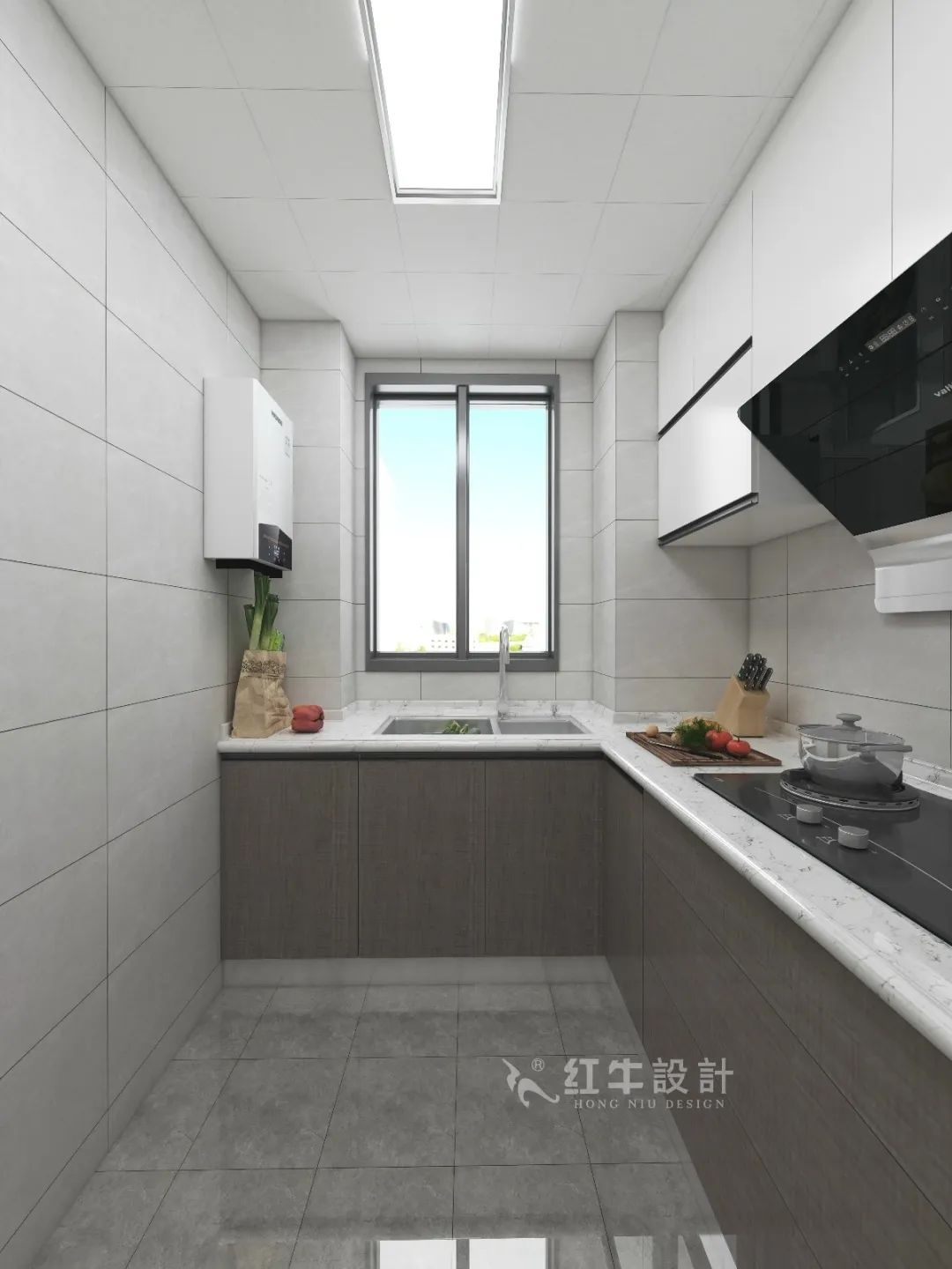 劉萍萍_花崗鴻福城132㎡現(xiàn)代簡約風(fēng)格_兩套小戶型打通變大宅，中西雙廚房+衣帽間打造品質(zhì)生活！10廚房