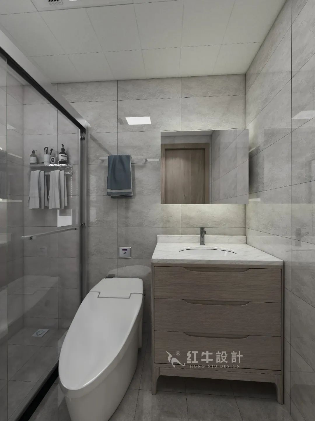 劉萍萍_花崗鴻福城132㎡現(xiàn)代簡約風(fēng)格_兩套小戶型打通變大宅，中西雙廚房+衣帽間打造品質(zhì)生活！15衛(wèi)生間
