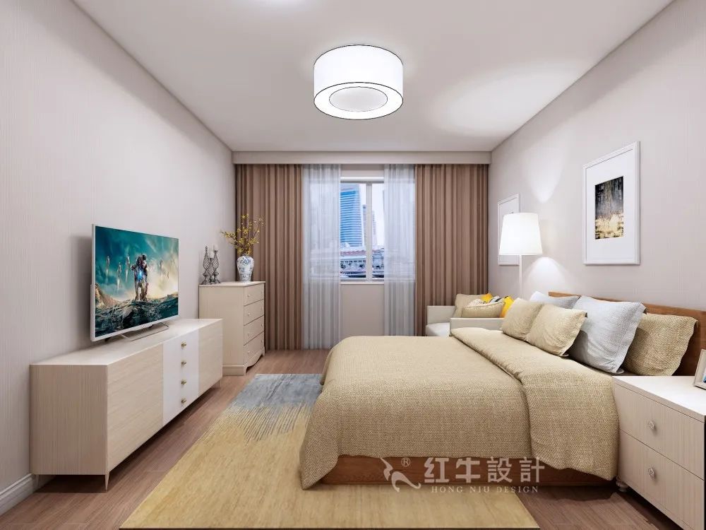 孟憲濤_紅牛設計--中垠紫金官邸109㎡（D戶型）現代北歐06主臥