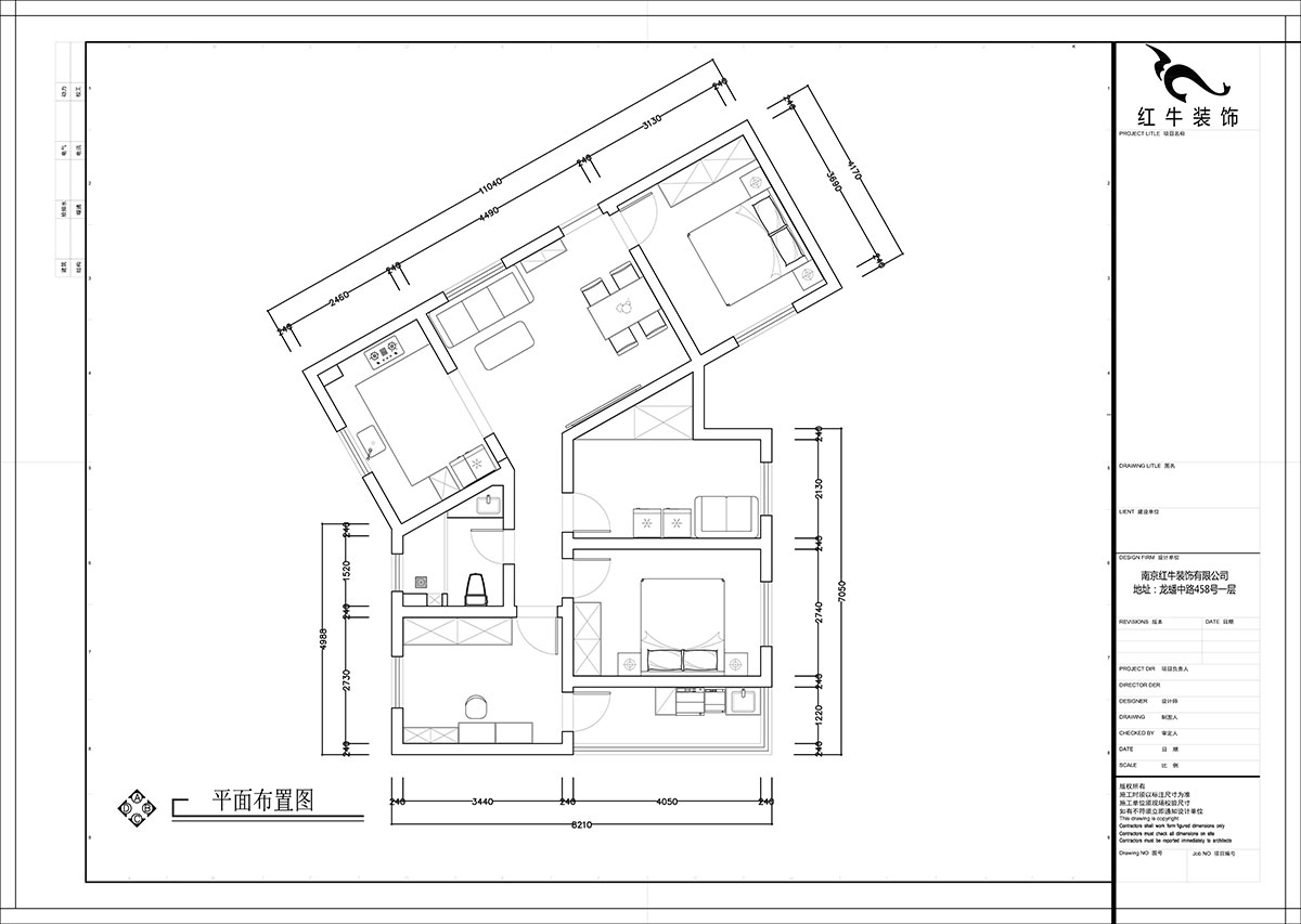 張智猿｜長營村145號1-306-100㎡-現代簡約風格｜4室1廳1衛(wèi)｜老房裝修｜定制家｜全包15萬｜00_02平面布置圖