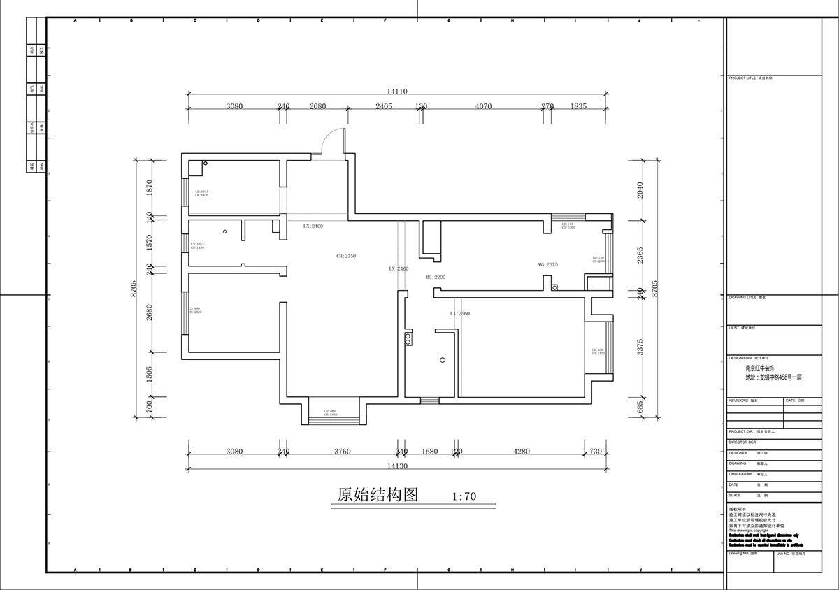 蔣?。鹩驀?guó)際10-2004-105㎡-現(xiàn)代簡(jiǎn)約風(fēng)格｜3室1廳1衛(wèi)｜毛坯裝修｜定制家｜全包12萬(wàn)｜00_01原始結(jié)構(gòu)圖